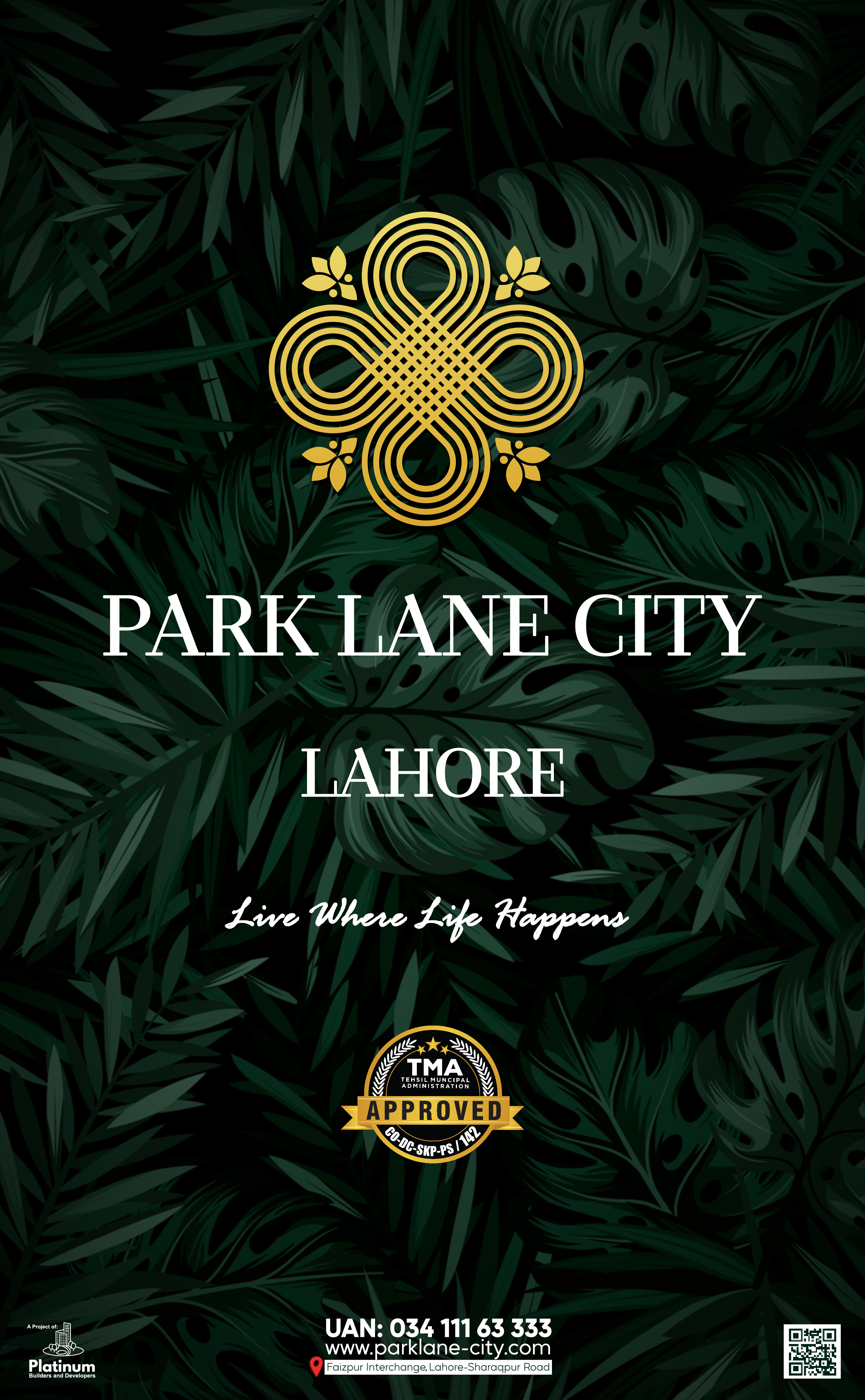 Park Lane City Lahore — TMA Approved — Live Where Life Happens — brand cover