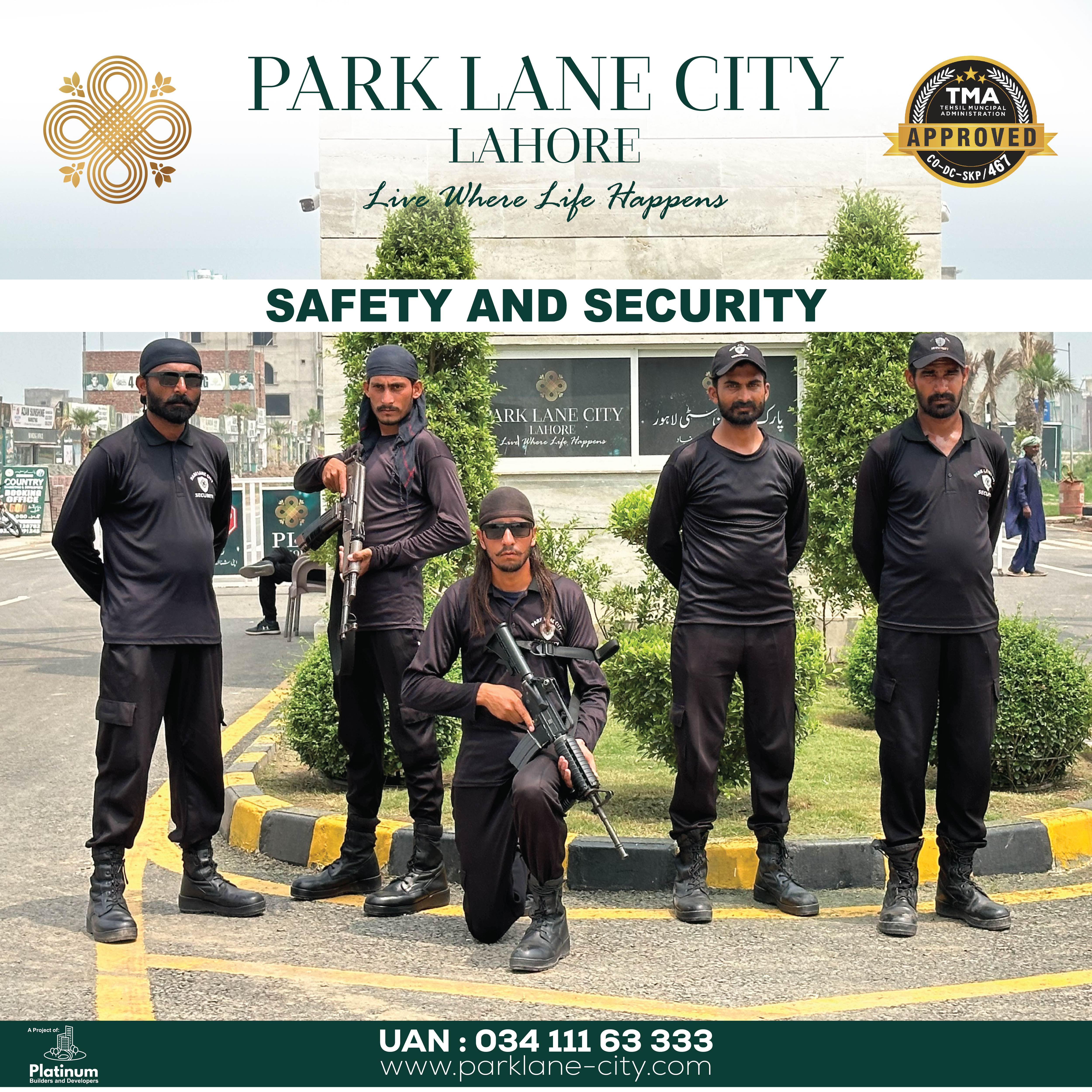 Park Lane City armed security team at the gate