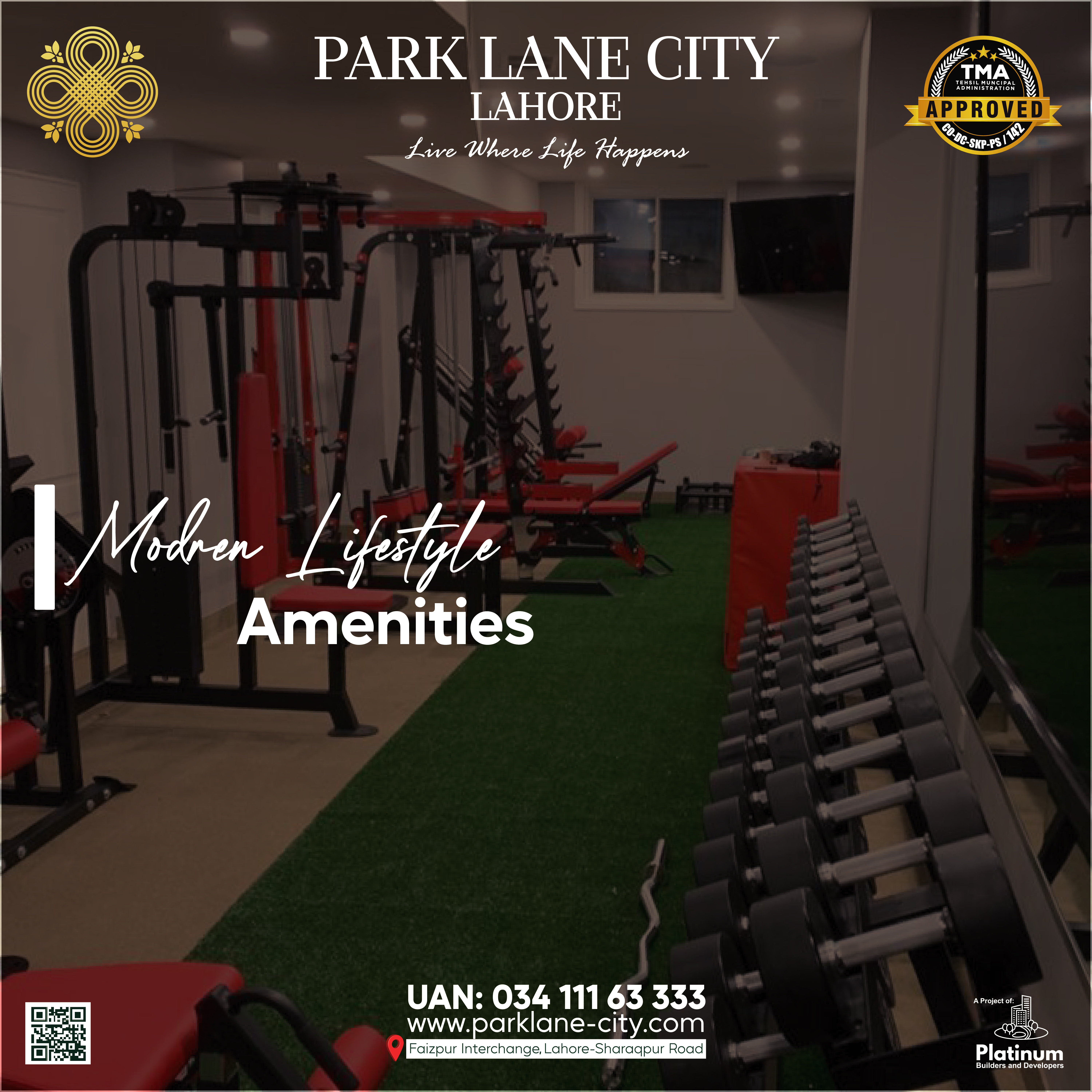 Modern gym with weights and equipment — Modern Lifestyle Amenities