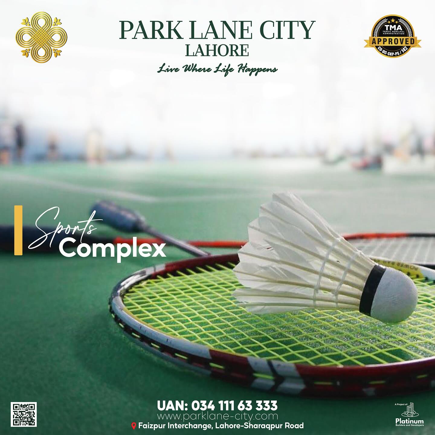 Badminton racket and shuttlecock — Sports Complex