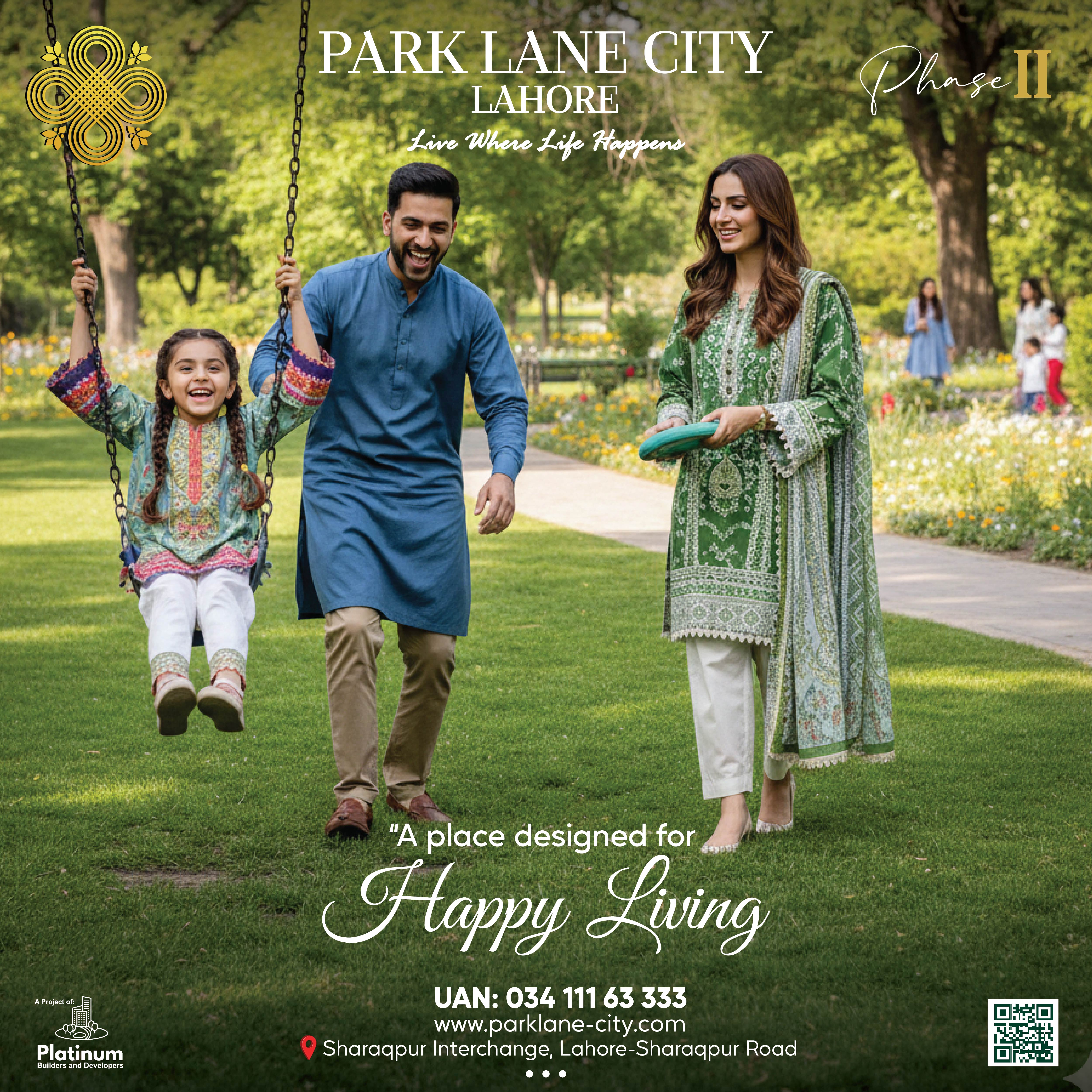 Park Lane City Phase II — A place designed for Happy Living — family in park